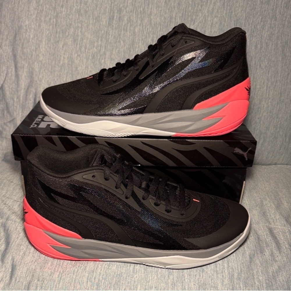 Men’s Puma LaMelo Ball MB .02 Basketball Black/Orange Sunset Glow 10.5 - Picture 3 of 14